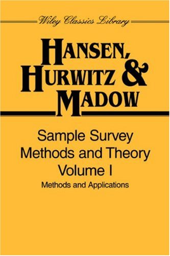 Sample Survey Methods and Theory, Volume 1