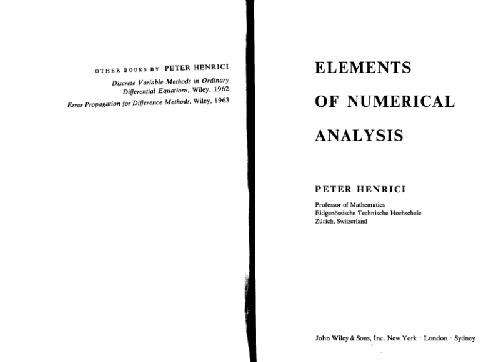 Elements of Numerical Analysis