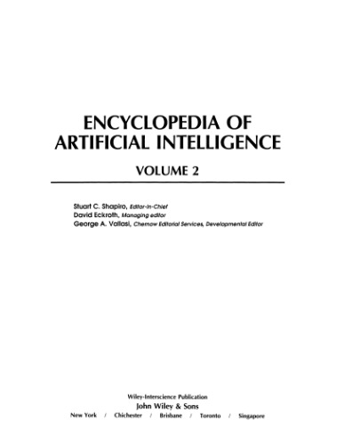 Encyclopedia of Artificial Intelligence