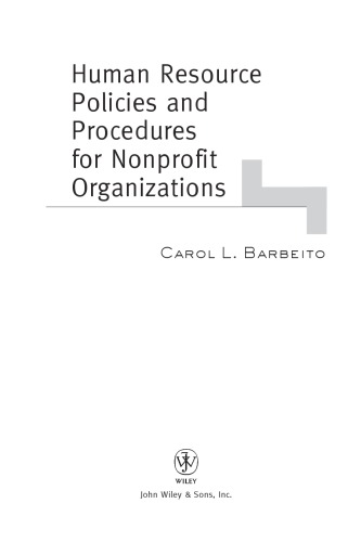 Human Resource Policies and Procedures for Nonprofit Organizations