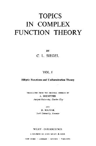 Topics in Complex Function Theory,