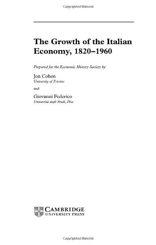 The growth of the Italian economy, 1820-1960