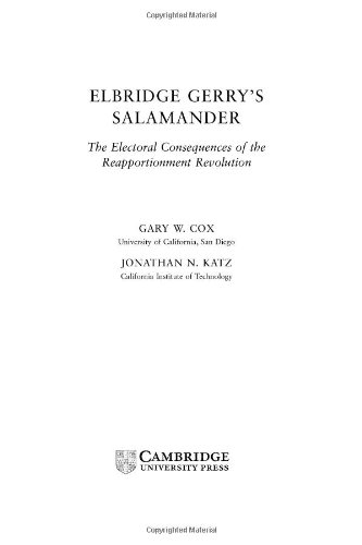 Elbridge Gerry's salamander : the electoral consequences of the reapportionment revolution