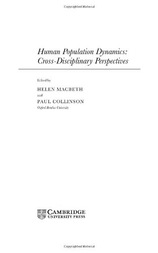 Human population dynamics : cross-disciplinary perspectives