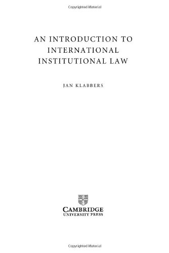 An Introduction to International Institutional Law