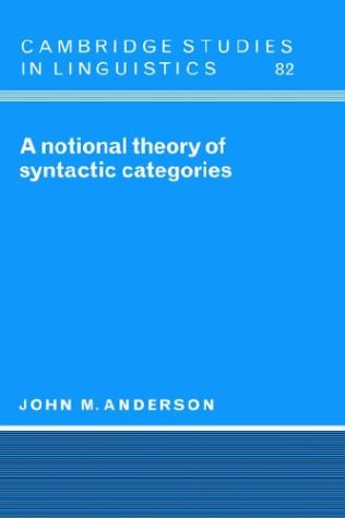 A Notional Theory of Syntactic Categories