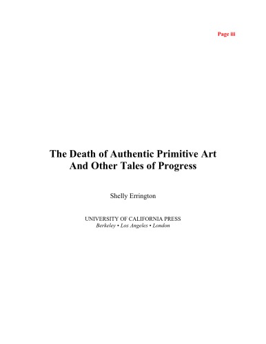 The Death of Authentic Primitive Art