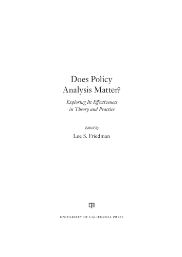 Does Policy Analysis Matter?