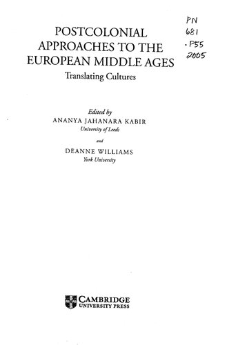 Postcolonial Approaches to the European Middle Ages