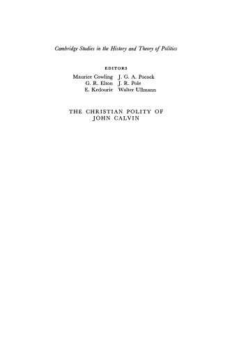 The Christian Polity of John Calvin