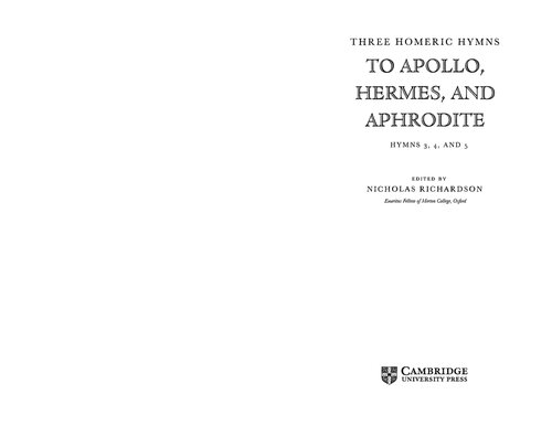 Three Homeric Hymns