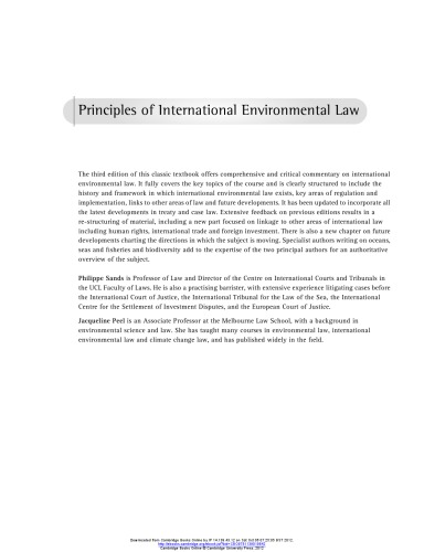 Principles of International Environmental Law