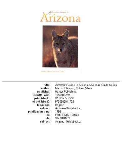 Adventure Guide to Arizona