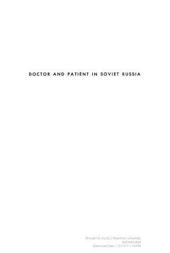 Doctor and Patient in Soviet Russia