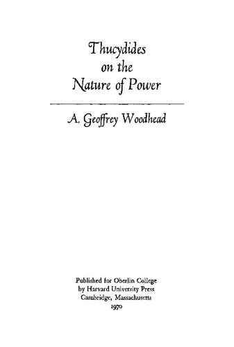 Thucydides on the Nature of Power