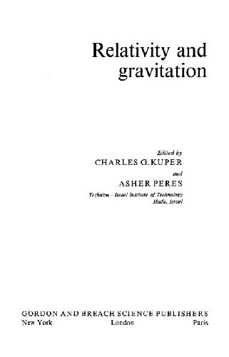 Relativity And Gravitation