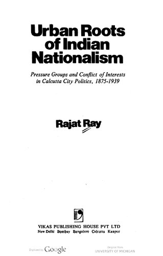 Urban Roots of Indian Nationalism