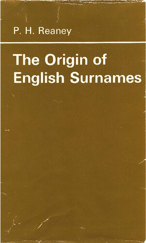 The Origin of English Surnames