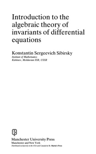 Introduction to the Algebraic Theory of Invariants of Differential Equations