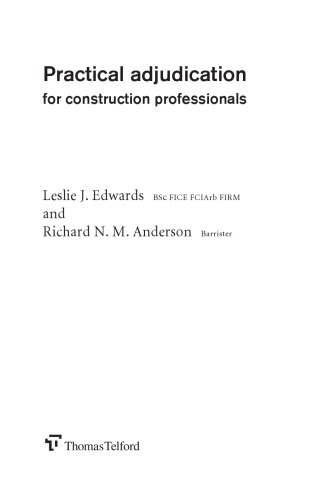 Practical Adjudication for Construction Professionals