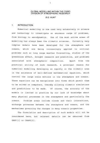 Igbp Workshop 13 on Mathematical and Statistical Modelling of Global Change Processes (Canberra, 23-27 April, 1990)