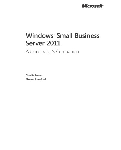 Windows Small Business Server 2011 Administrator's Companion