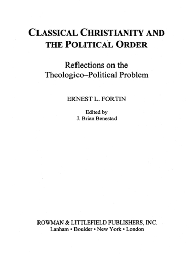 Classical Christianity and the Political Order