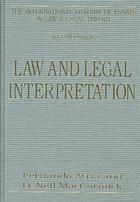 Law and Legal Interpretation