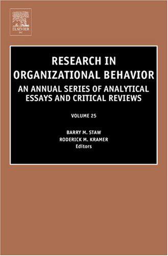 Research in Organizational Behavior, 25