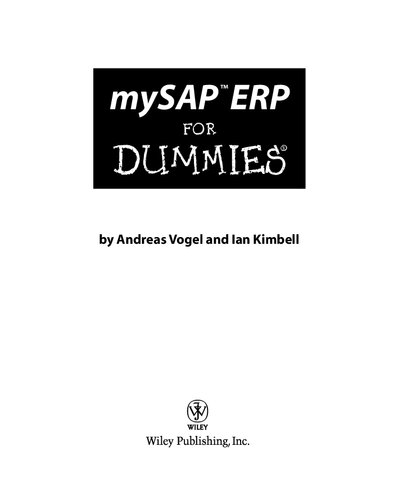 mySAP ERP For Dummies