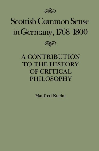 Scottish Common Sense in Germany, 1768-1800