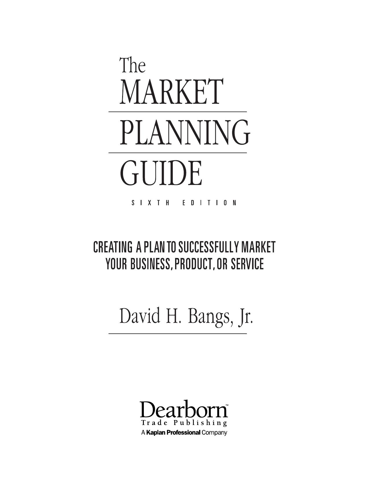 Market Planning Guide