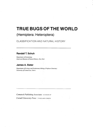 True Bugs of the World (Hemiptera