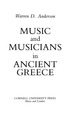 Music And Musicians In Ancient Greece