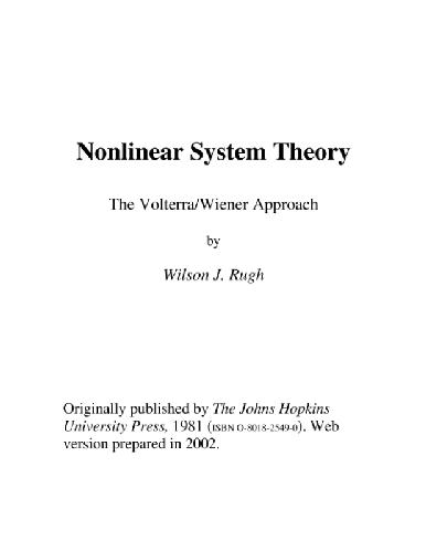 Nonlinear System Theory