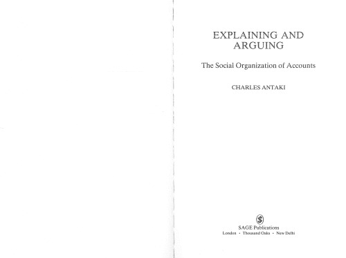 Explaining and Arguing