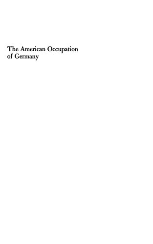 The American Occupation of Germany