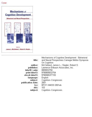 Mechanisms of Cognitive Development