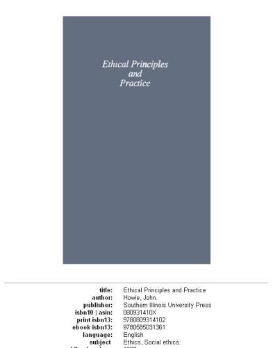 Ethical Principles and Practice