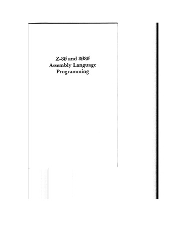 Z80 and 8080 Assembly Language Programming