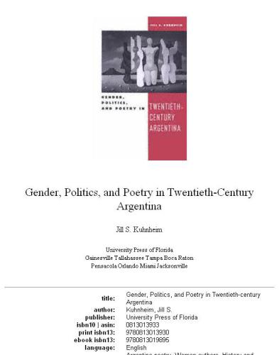 Gender, Politics, and Poetry in Twentieth-Century Argentina