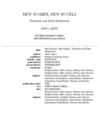 New Women, New Novels