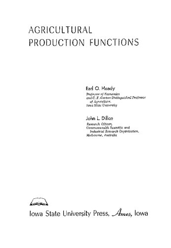 Agricultural Production Functions