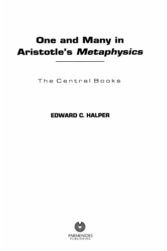 One and Many in Aristotle's Metaphysics