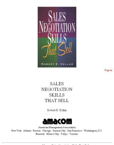 Sales Negotiation Skills That Sell