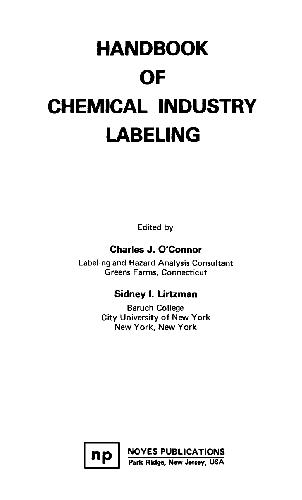 Handbook of Chemical Industry Labeling Handbook of Chemical Industry Labeling