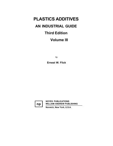 Plastics Additives, Volume 3