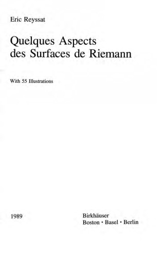 Surfaces de Riemann