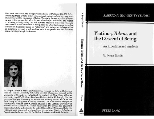 Plotinus, Tolma, And The Descent Of Being