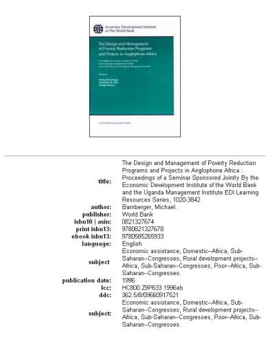 The Design and Management of Poverty Reduction Programs and Projects in Anglophone Africa